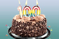 Birthday cake with 100 candle