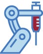 robot arm holding a syringe illustration