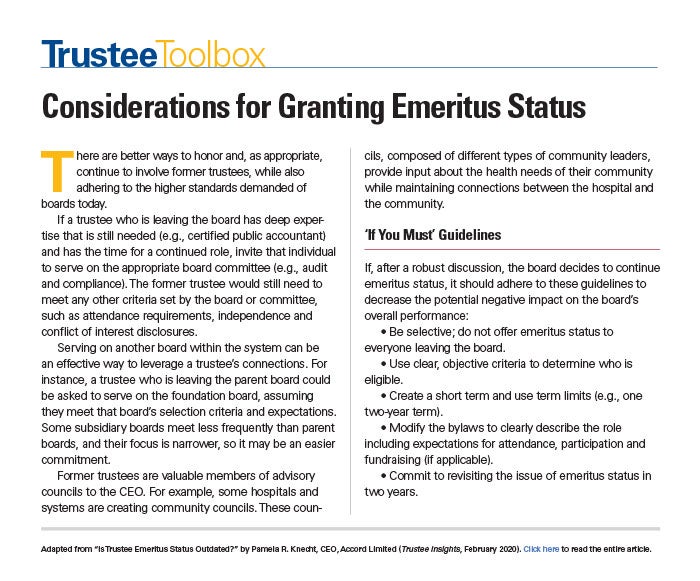 emeritus status tool