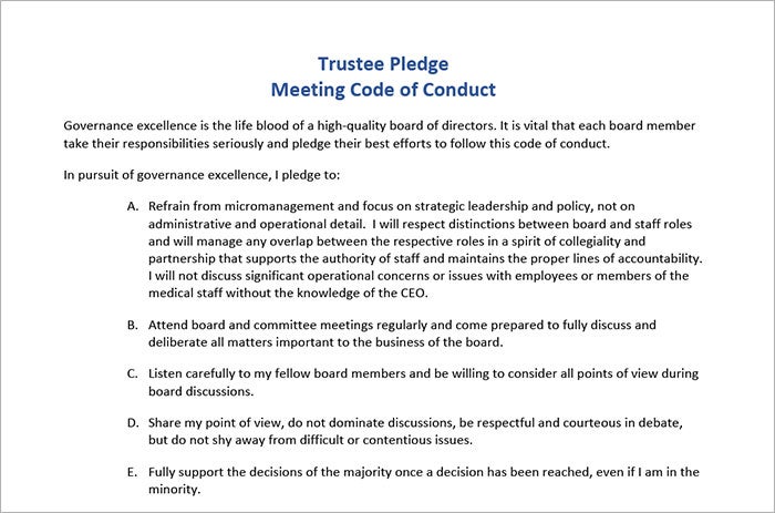 trustee pledge