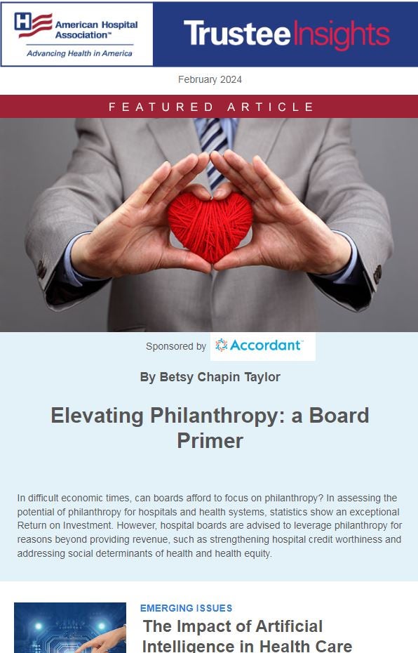 July 2023 Trustee Insights Newsletter. Featured Article sponsored by BDC Advisors. Disrupting the Health System from Within.